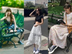 패션 컨버스 스니커즈 연예인 스타일 모델