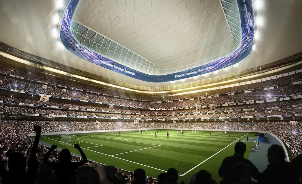축구 경기장 레알마드리드 스페인 산티아고베르나베우 리모델링 공사