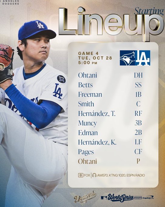 월드시리즈 토론토 다져스 4차전 야구 메이져리그 MLB 