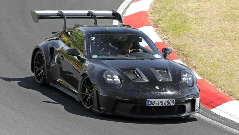 포르쉐 911 992 gt2 rs 괴물 공개 뉘르부르크링 서킷 고성능 실루엣