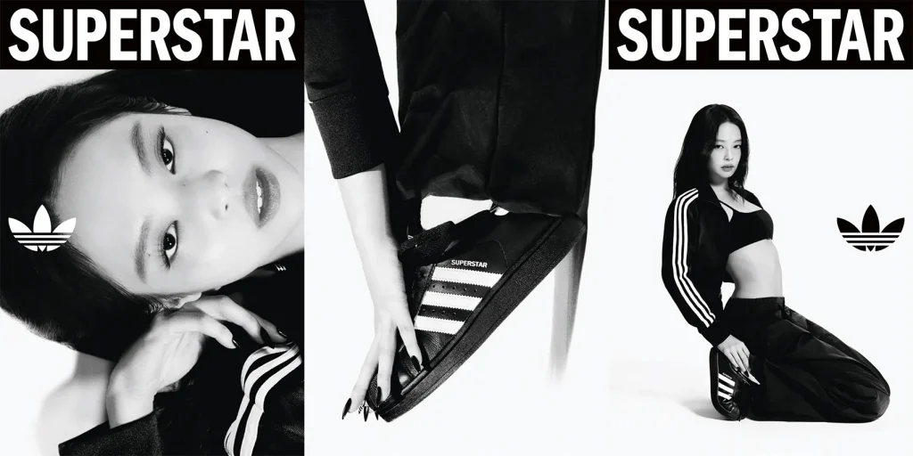 시대를 관통하는 아이콘: 아디다스 오리지널스, '슈퍼스타'의 새로운 이야기 1 아디다스 슈퍼스타 아이콘 디자인 패션 독일 역사 스타일 월드스타 제니 사무엘잭슨 가브리엘 타조토치다운 앤서니에드워즈