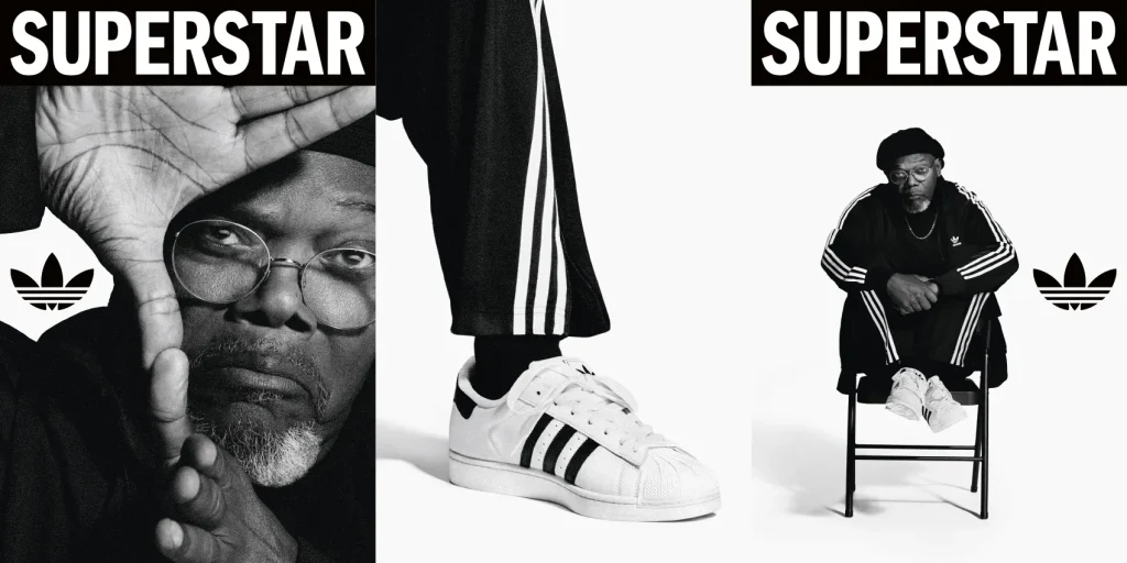 시대를 관통하는 아이콘: 아디다스 오리지널스, '슈퍼스타'의 새로운 이야기 2 아디다스 슈퍼스타 아이콘 디자인 패션 독일 역사 스타일 월드스타 제니 사무엘잭슨 가브리엘 타조토치다운 앤서니에드워즈