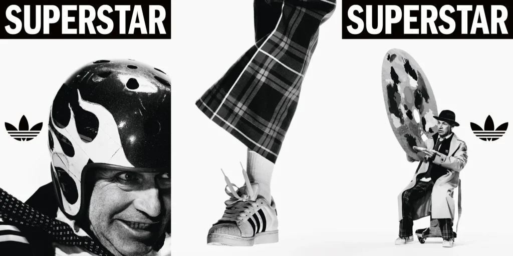 시대를 관통하는 아이콘: 아디다스 오리지널스, '슈퍼스타'의 새로운 이야기 4 아디다스 슈퍼스타 아이콘 디자인 패션 독일 역사 스타일 월드스타 제니 사무엘잭슨 가브리엘 타조토치다운 앤서니에드워즈